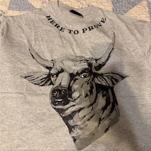 Gray Graphic Bull Tee - Short Sleeve